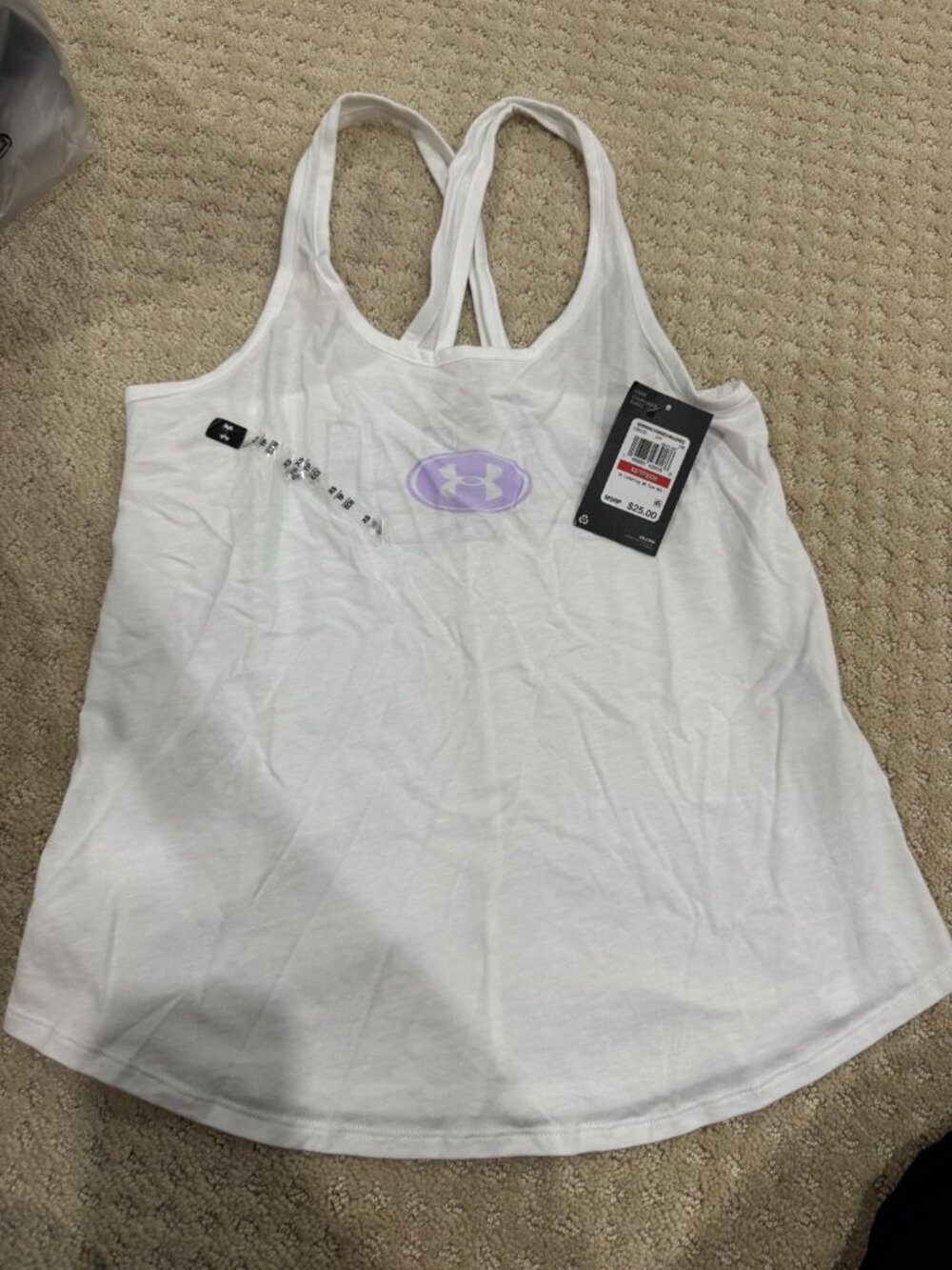 Under Armour White Strappy Tank Top NWT XS